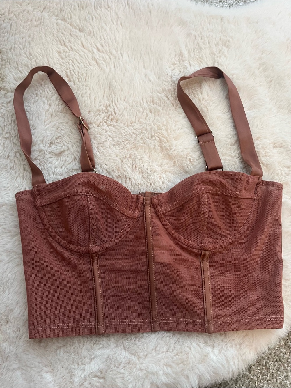 Women's Bustier Crop Top - Rust